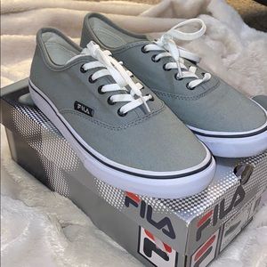 Grey fila tennis shoes in original box